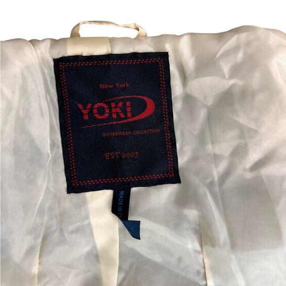 Yoki Jacket Womens Large Cream Faux Rabbit Fur Long Sleeve Button Up SOFT!!! - Picture 9 of 14